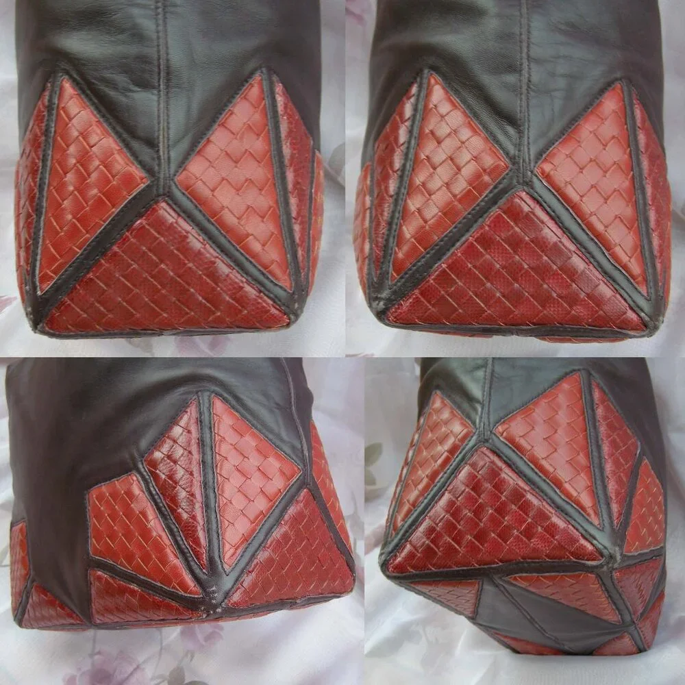 EUC BOTTEGA VENETA Large Leather Purple Eggplant Hobo Bag